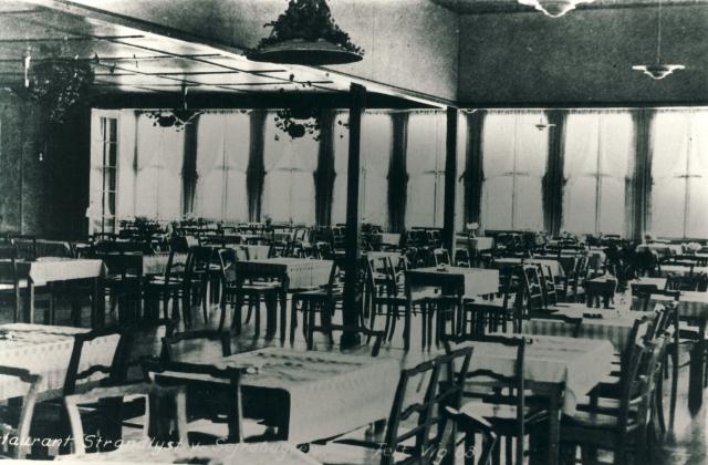 Interiør fra restaurant Strandlyst, - 1940'erne (B5351)