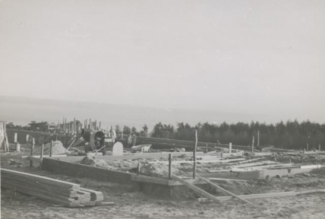 Bygning af feriekolonien Valbygård - 1956/1957 (B5458)