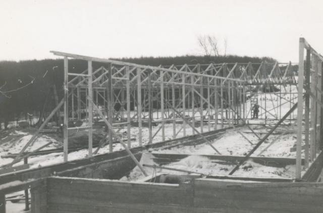 Bygning af feriekolonien Valbygård - 1956/1957 (B5487)
