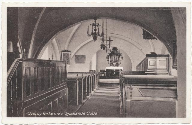 Odden Kirke interiør - ca. 1930 (B6401)