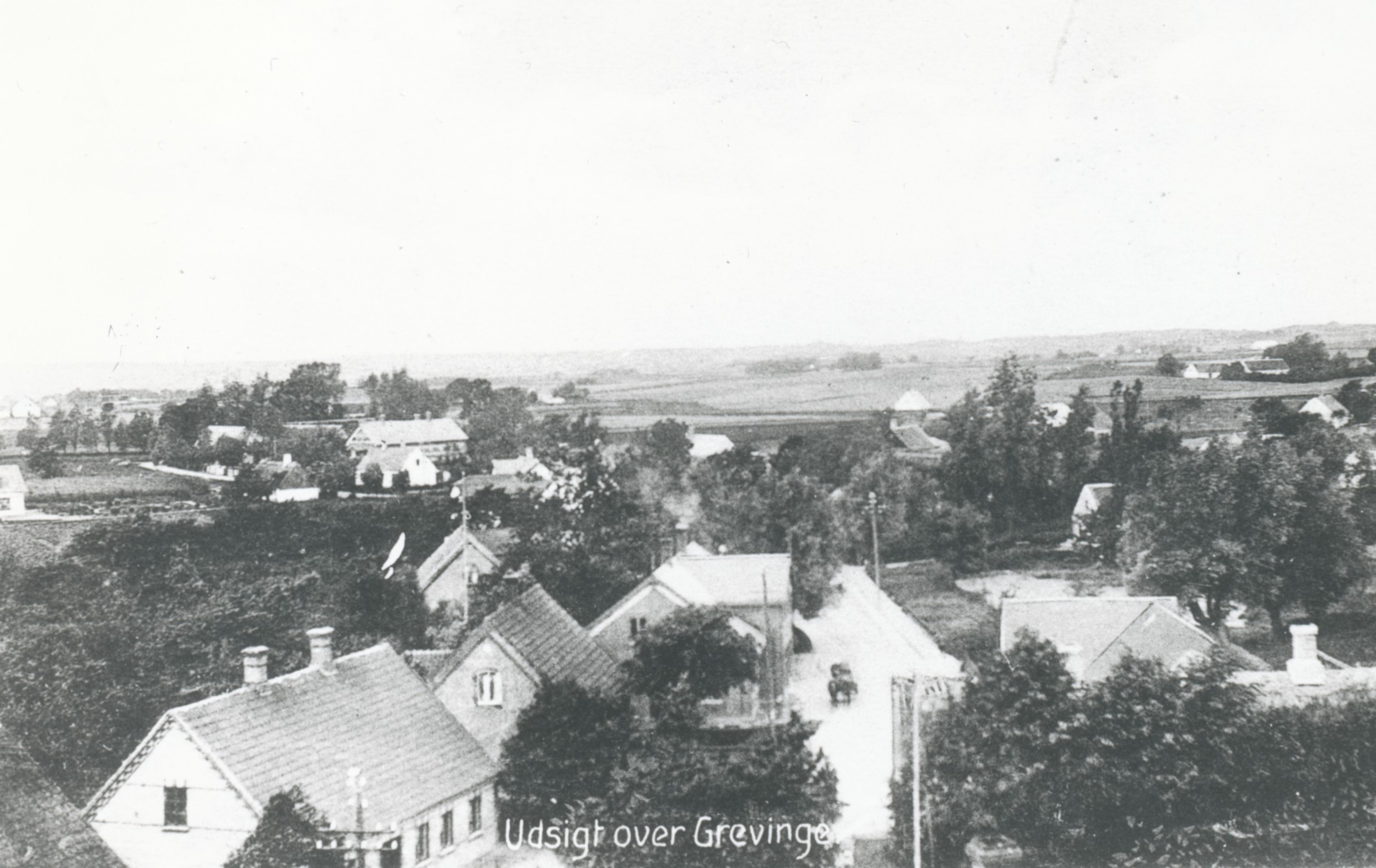 Grevinge. Hovedgaden set fra kirketårnet - ca. 1910 (B6523)