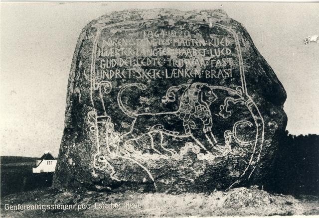 Esterhøjstenen, "Troldstenen", Genforeningsstenen på Esterhøj, 1920 (B1486)