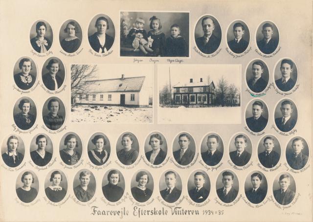 Vinterhold fra Faarevejle Efterskole - 1934-35 (B10705)