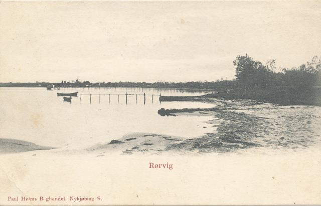 Rørvig,  udsigt langs stranden  - ca. 1930  (B95113)