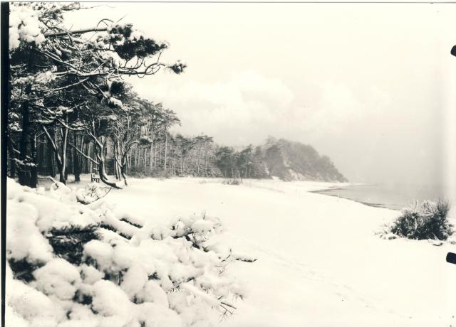 Høve Strand i sne - ca. 1930 (B1362)