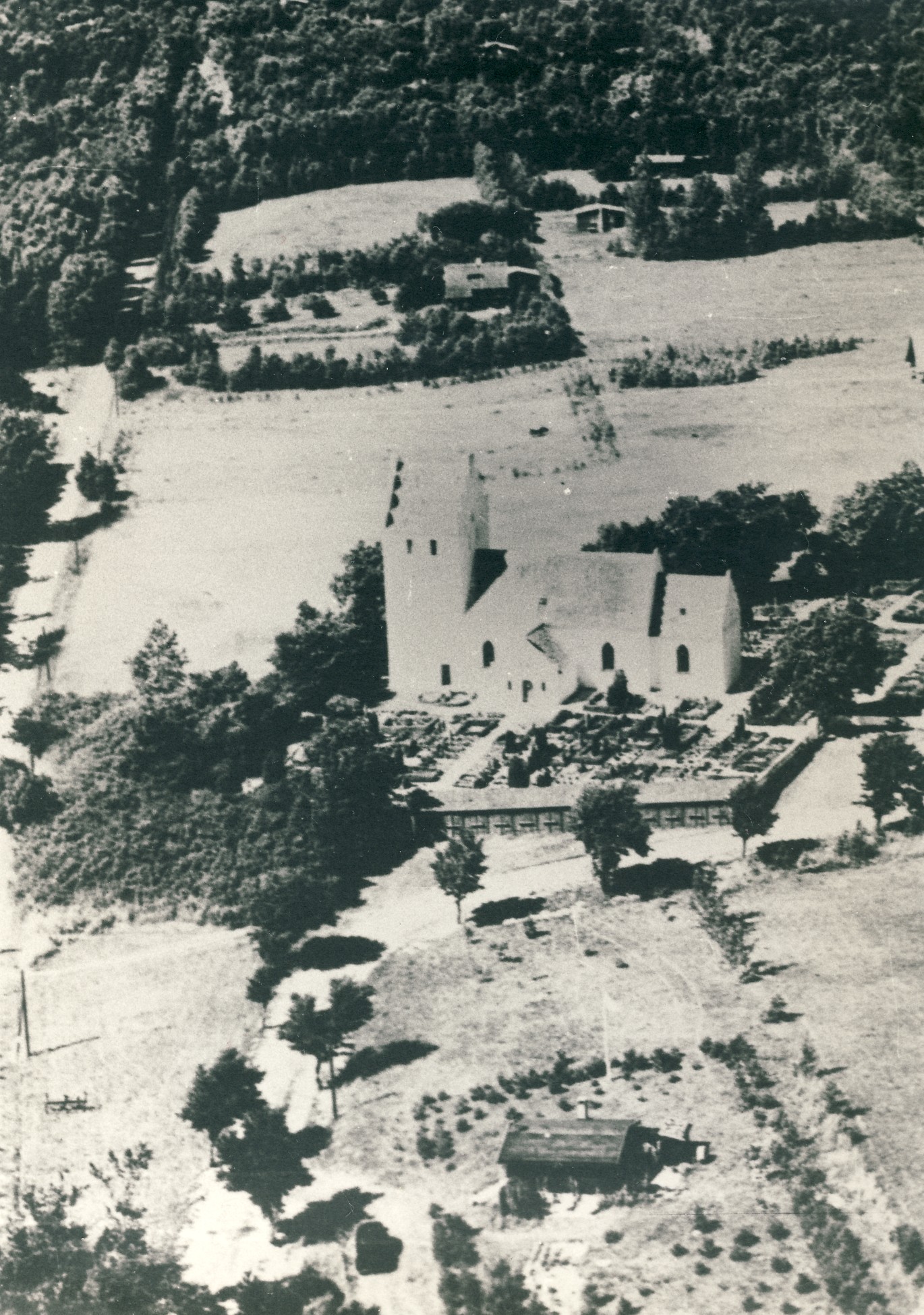 Rørvig Kirke, luftfoto  (B95319)