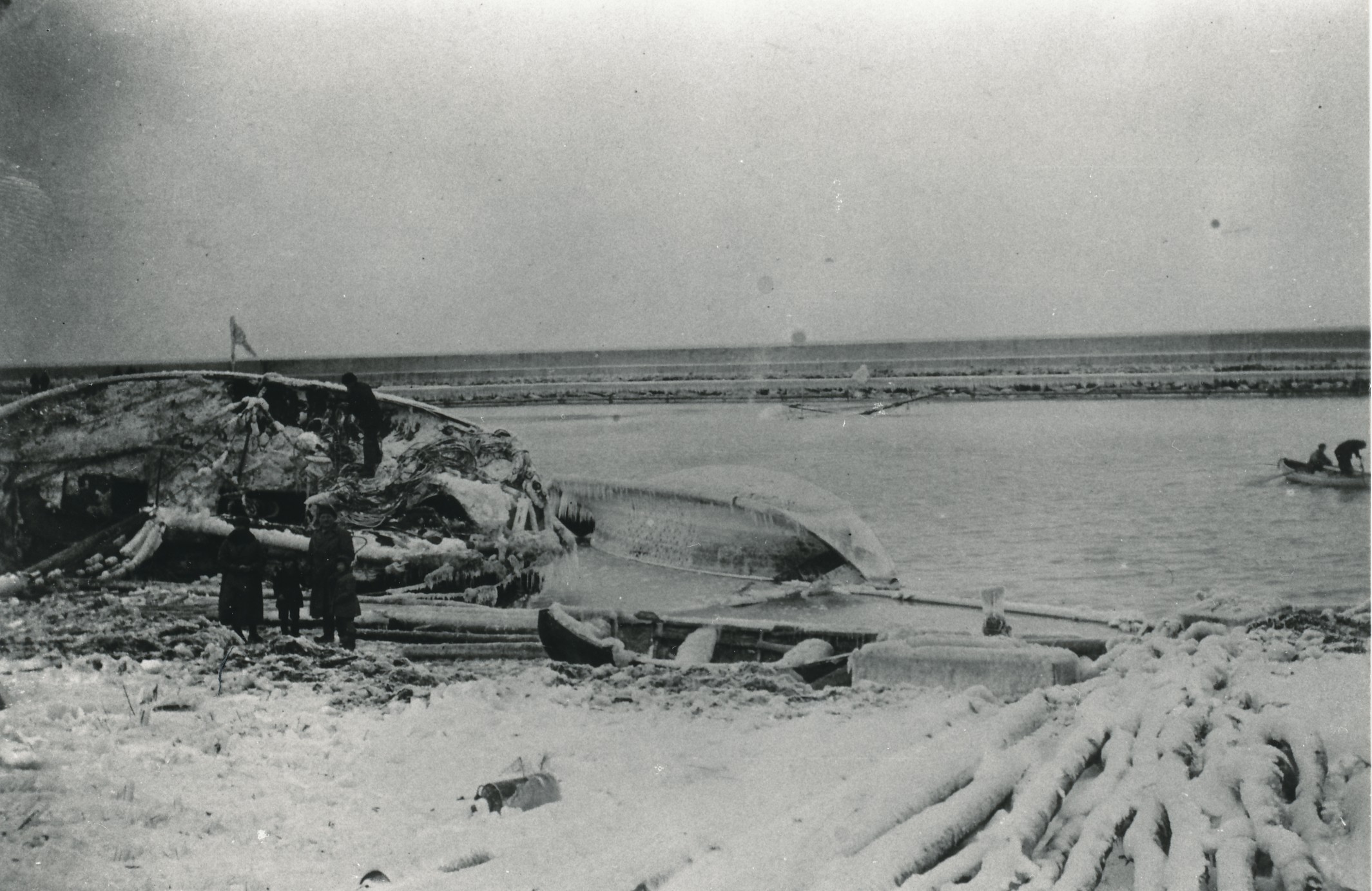 Ødelagte fartøjer i Odden Havn - 1922 (B5797)