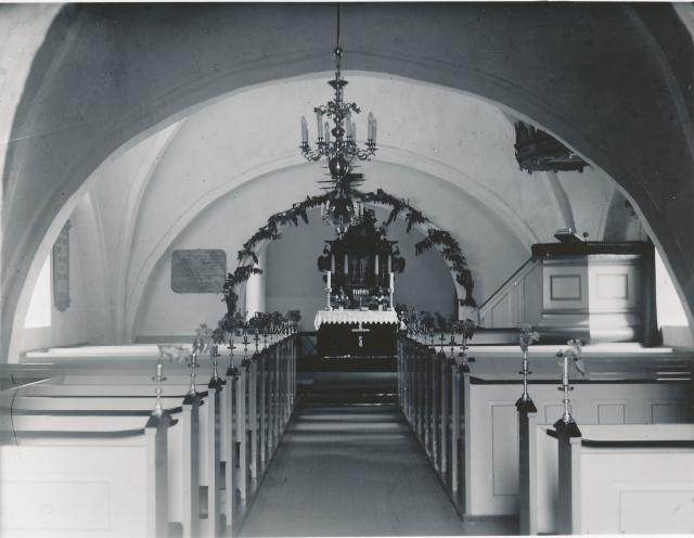 Odden Kirke interiør - ca. 1950 (B6403)