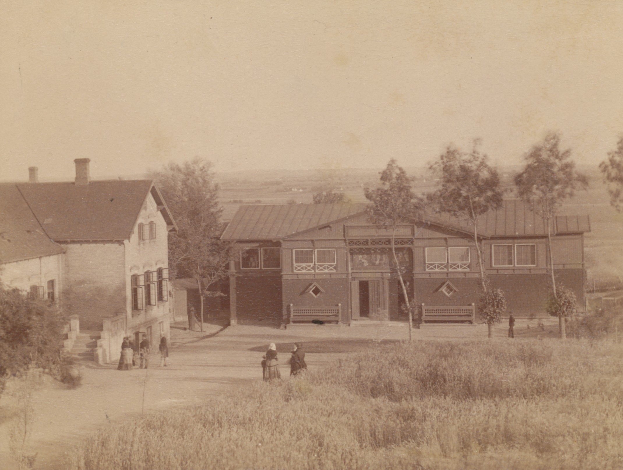 Vallekilde Højskole og øvelseshuset - ca. 1890 (B6522)