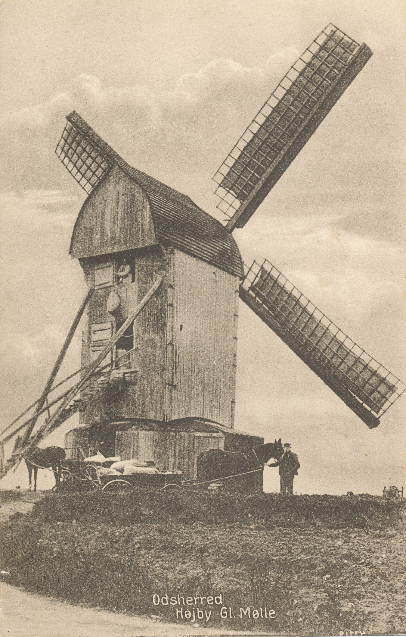 Højby gamle stubmølle - ca. 1900 (B7057)