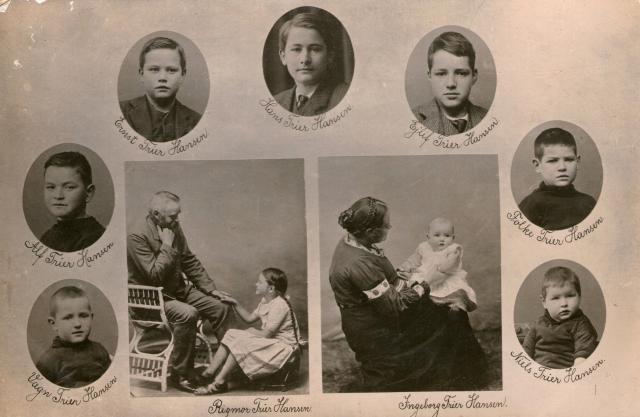 Povl Hansen og Sigrid Triers ni ældste børn - ca. 1910 (B8572)