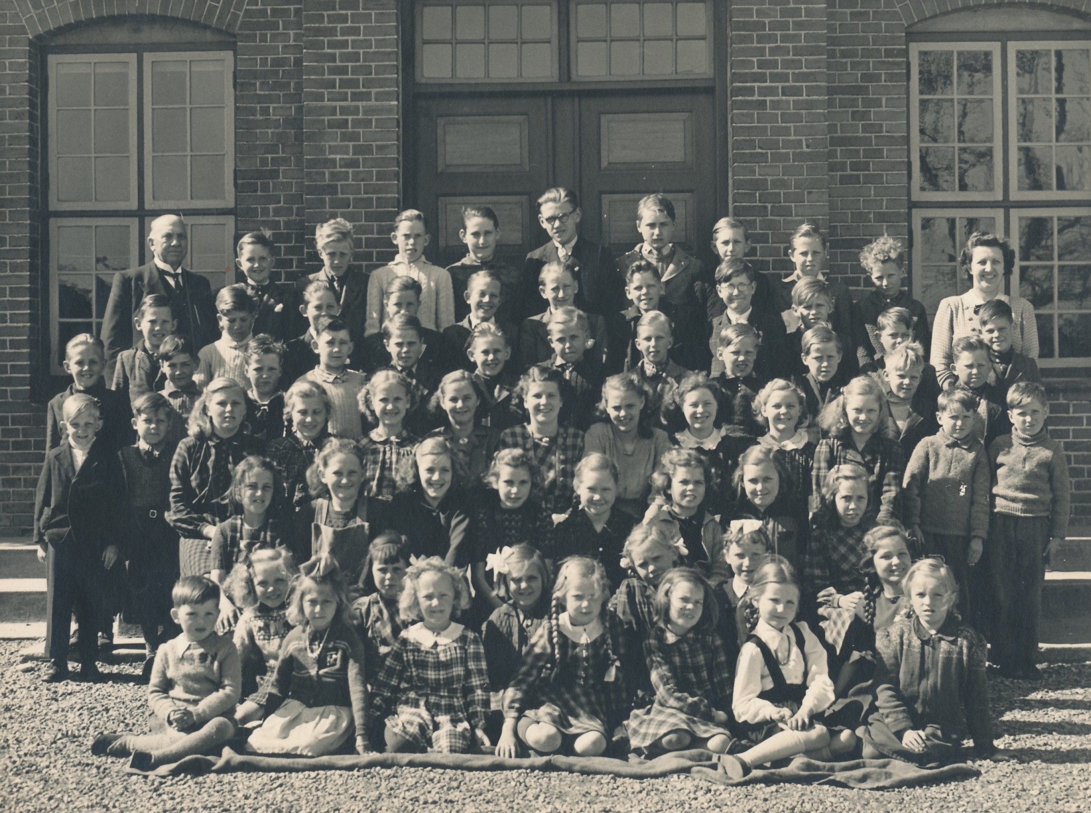 Skolefoto fra Egebjerg Skole - april 1949 (B8782)