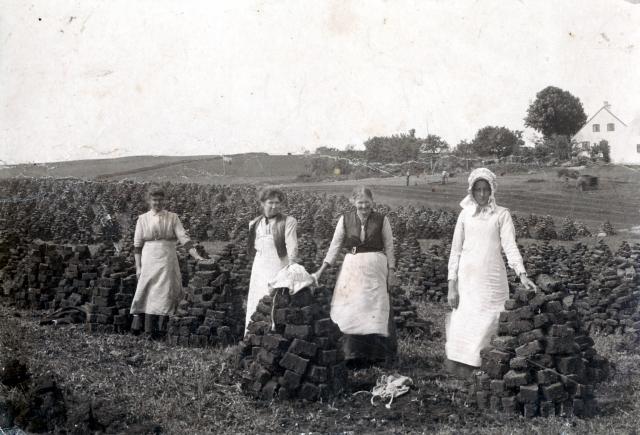 Tørveskæring i Hønsinge under 1. verdenskrig (B9374)