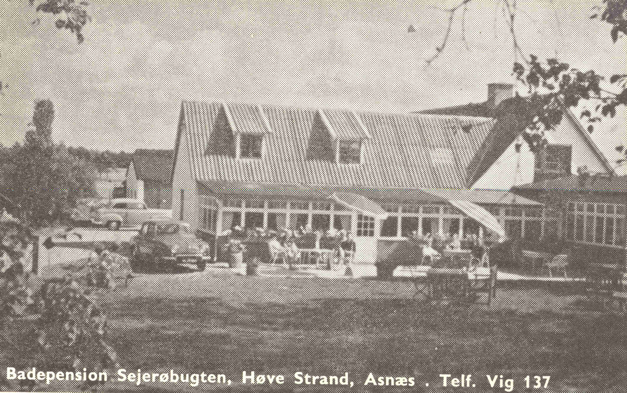 Postkort med Badepension Sejerøbugten ca. 1960 (B908)