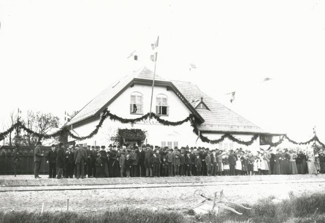 Asnæs Station ved indvielsen af Odsherreds Jernbane den 17. maj 1899 (B1950)