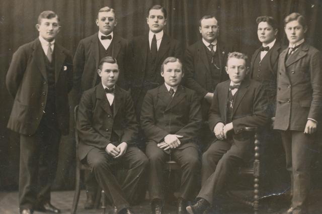 Elever. Håndværkerskolen, Vallekilde 1915-1916 (B2661)
