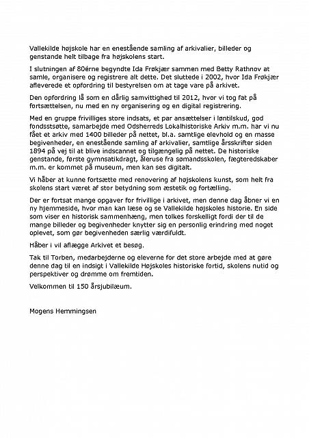 Velkomsttale v. Mogens Hemmingsen (formand for Vallekilde Højskole) 01.11.15 Side 3