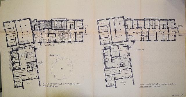 Forarbejde til restaurering af Nyropbygningen 1993-1994. Plan af nederste etage.