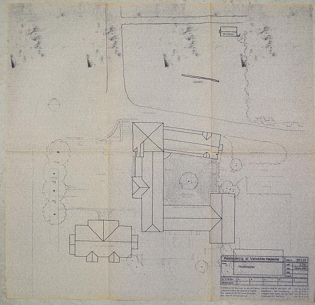 Restaurering af Vallekilde Højskole 1994. Situationsplan.