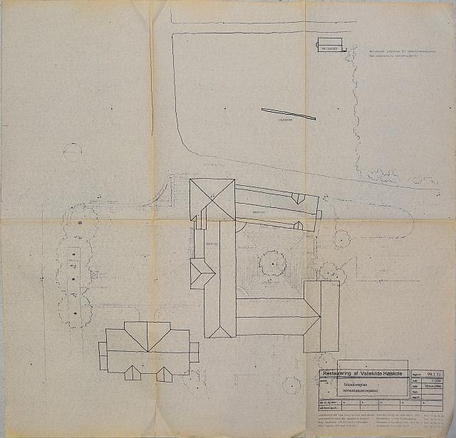 Restaurering af Vallekilde Højskole 1994. Situationsplan, myndighedstegning.