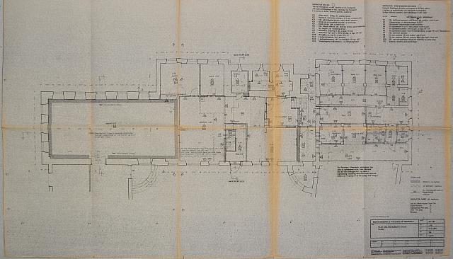 Restaurering af Vallekilde Højskole 1995. Kælder/køkkenetage, vestfløj.