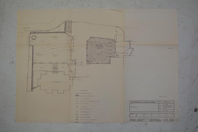 Restaurering af Vallekilde Højskole 1995. Terrænplan.