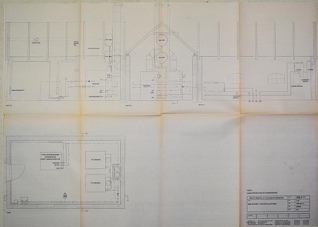 Restaurering af Vallekilde Højskole 1995. Møllehuset, VVS-installationer.