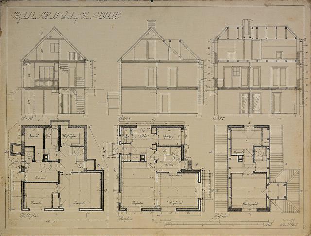 Højskolelærer Harald Grønborgs hus i Vallekilde. Signeret Aksel Skov og dateret 21-1-1930.