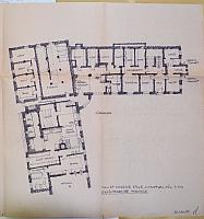 Forarbejde til restaurering af Nyropbygningen 1993-1994. Plan af nederste etage, eksisterende forhold.