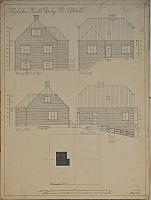 Skuffe 5 nr. 3. Tegninger af højskolelærer Harald Grønborgs hus i Vallekilde. Signeret Aksel Skov og dateret 21-1-1930